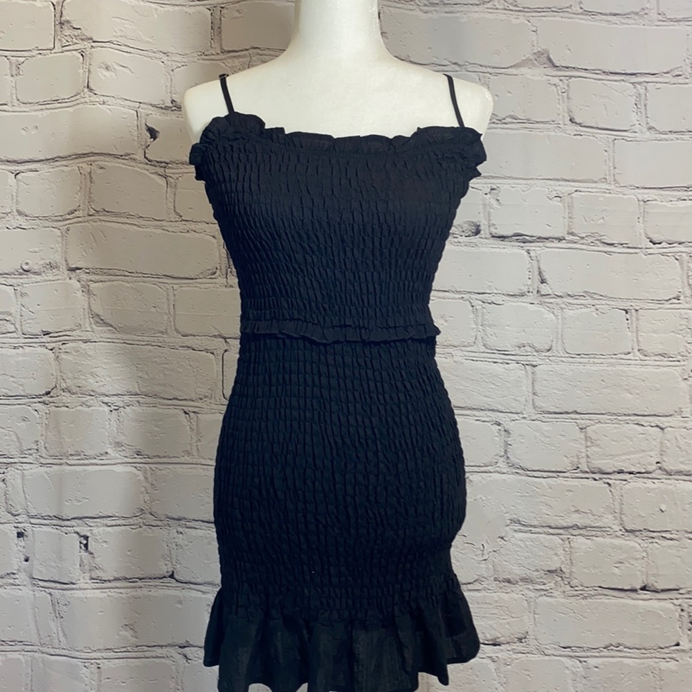 Smocked little black dress